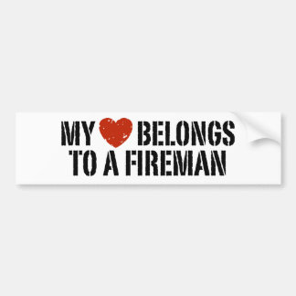 My Heart Fireman Bumper Sticker