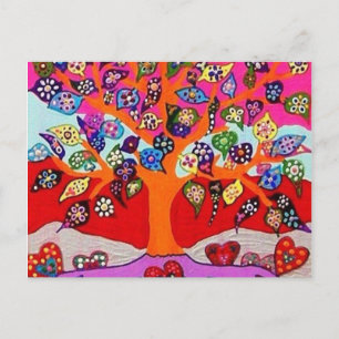 My Heart Flowers For You Tree Of Life Postcard