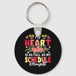 My Heart Full As My Schedule Mom Of Both Hockey So Key Ring