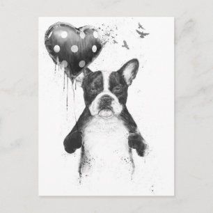 My heart goes boom postcard