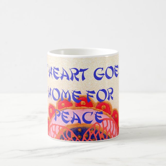 "My Heart Goes Home for Peace" Art Print Coffee Mug (Center)