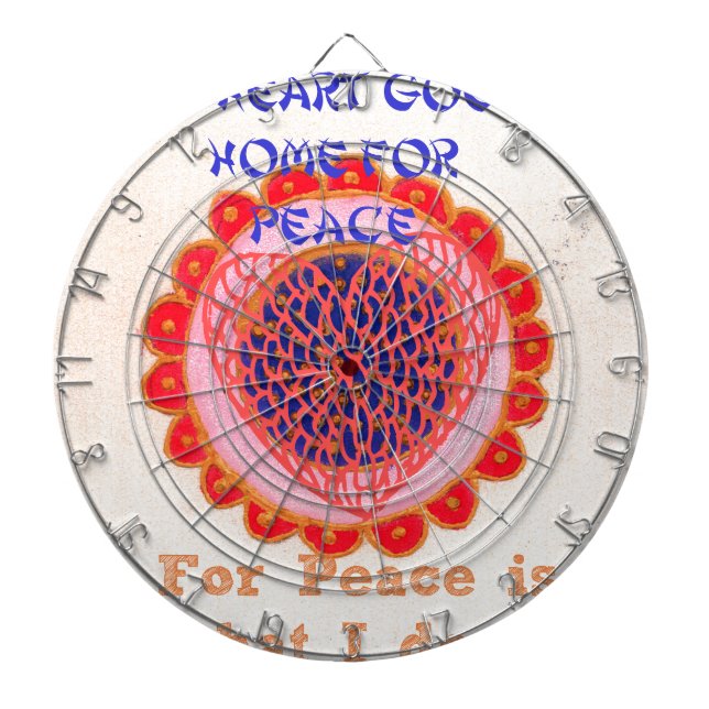 "My Heart Goes Home for Peace" Art Print Dartboard (Front)