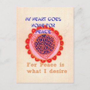 "My Heart Goes Home for Peace" Art Print Postcard