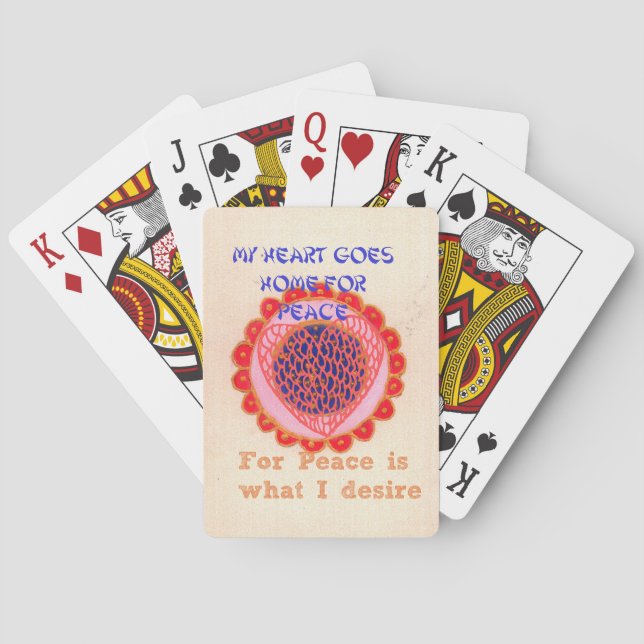 My Heart Goes Home for Peace.png Playing Cards (Back)
