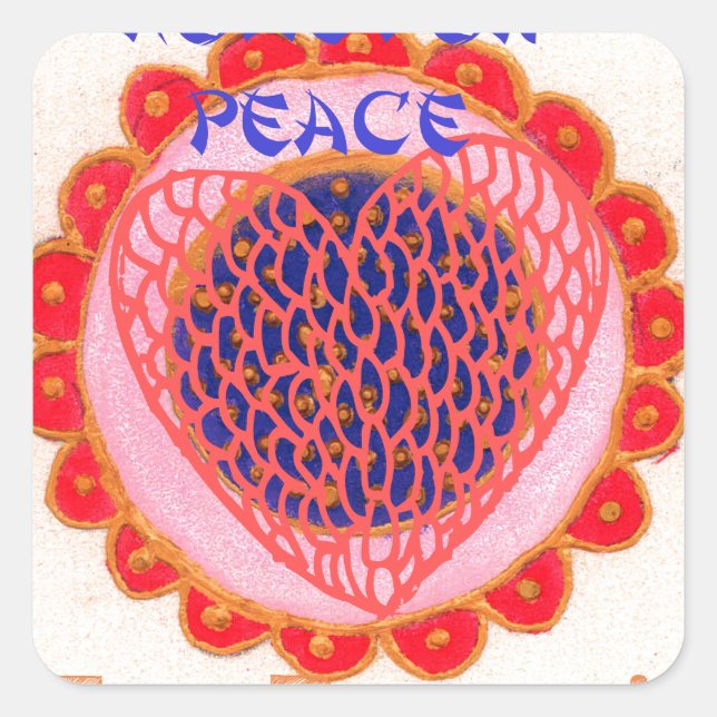 My Heart Goes Home for Peace.png Square Sticker (Front)