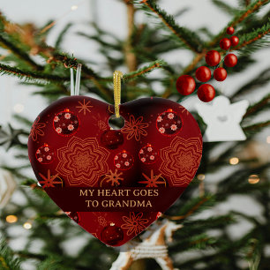My Heart goes to Grandma  Ceramic Tree Decoration
