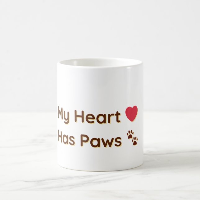 My Heart Has Paws Pet Lover Coffee Mug (Center)