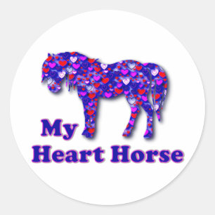 My Heart Horse Classic Round Sticker