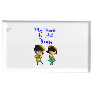 My Heart Is All Yours Bestie Couple love Valentine Place Card Holder