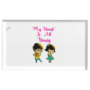 My Heart Is All Yours Bestie Valentine Girlfriend Place Card Holder