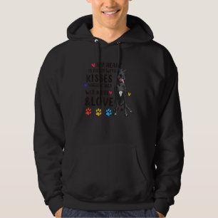 My Heart Is Filled With Love Black Great Dane Dog Hoodie