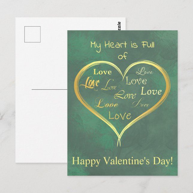 My Heart is Full of Love, Valentine  Postcard (Front/Back)