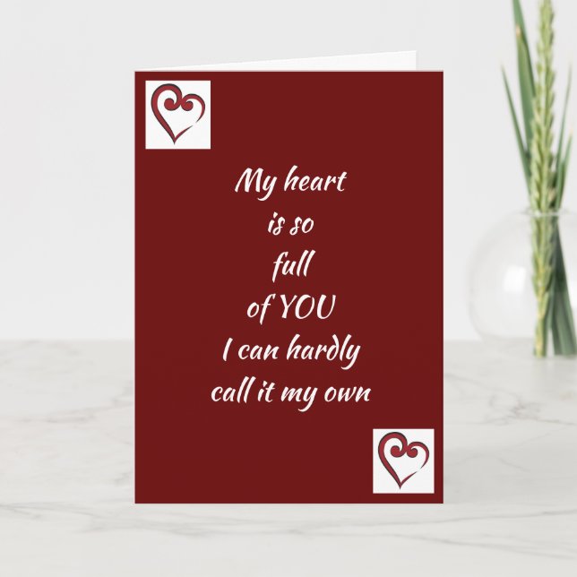 MY HEART IS FULL OF "YOU" & I LOVE IT! CARD (Front)