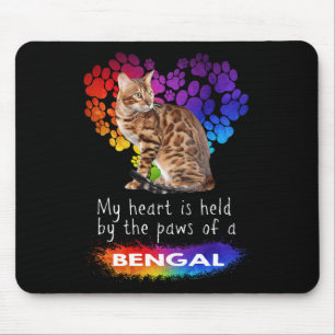 My Heart Is Held By The Paws Of A Bengal Cat Mouse Mat