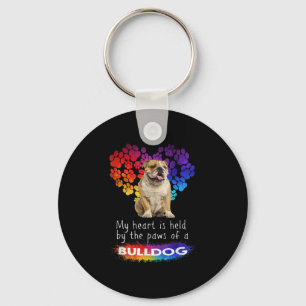 My Heart Is Held By The Paws Of A Bulldog Key Ring