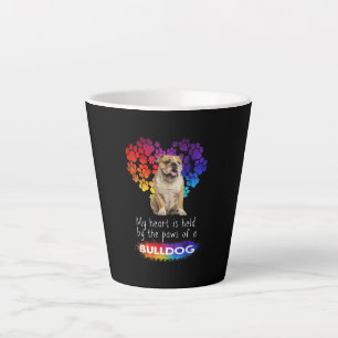 My Heart Is Held By The Paws Of A Bulldog Latte Mug