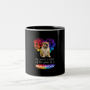 My Heart Is Held By The Paws Of A Bulldog Two-Tone Coffee Mug