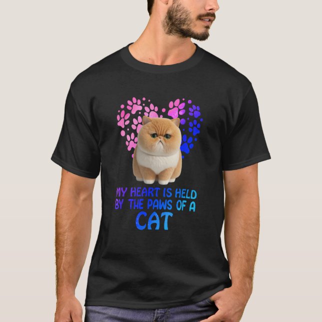 My Heart Is Held By The Paws Of A Cat T-Shirt (Front)