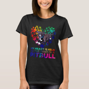 My Heart Is Held By The Paws Of A Pitbull Dog T-Shirt