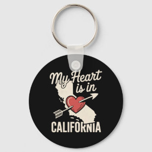 My Heart Is In California Cute California State Lo Key Ring