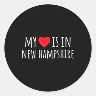 My Heart Is In New Hampshire Cute American State  Classic Round Sticker