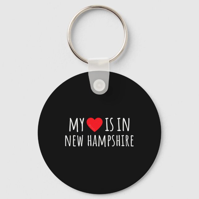 My Heart Is In New Hampshire Cute American State  Key Ring (Front)