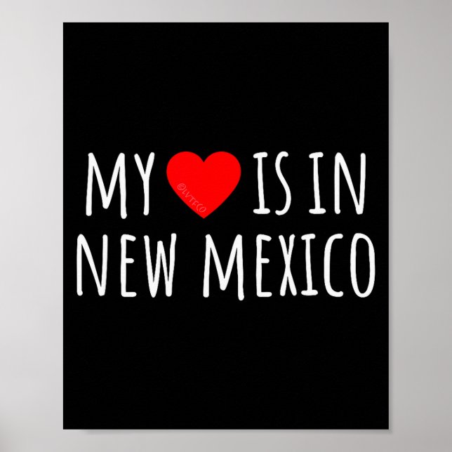 My Heart Is In New Mexico Cute American State  Poster (Front)