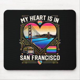 My Heart Is In San Francisco Souvenir Golden Gate  Mouse Mat