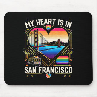 My Heart Is In San Francisco Souvenir Golden Gate  Mouse Mat