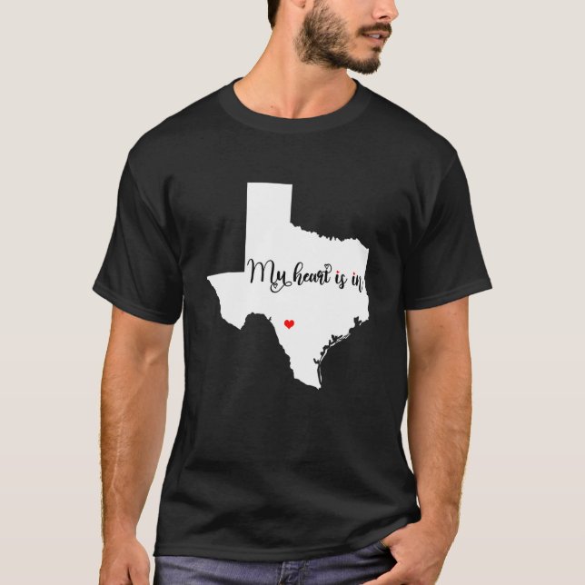 My Heart Is In Texas Us State  For Women Men T-Shirt (Front)