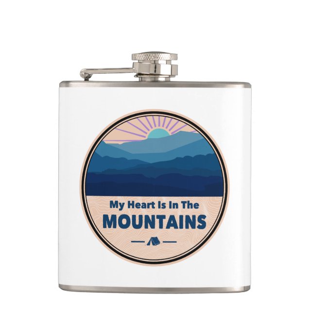 My Heart Is in The Mountains Hip Flask (Front)