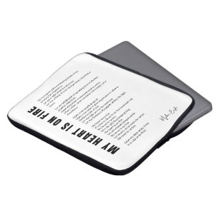 My heart is on fire encouragement poem poetry post laptop sleeve