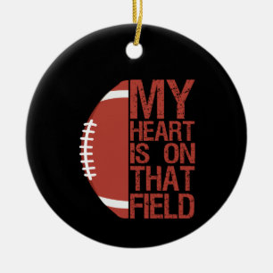 My Heart is on that Field American Football Lovers Ceramic Tree Decoration
