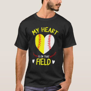 My Heart Is On That Field Baseball Mother's Day 3 T-Shirt