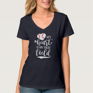 My Heart is on That Field Baseball Softball Mum T-Shirt