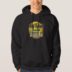 My Heart Is On That Field Leopard Softball Mum Mot Hoodie