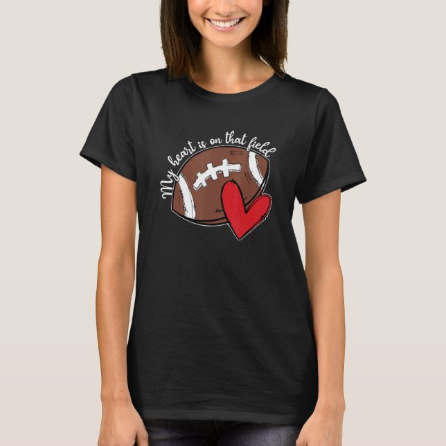 My Heart Is On That Field Leopard Sport Football P T-Shirt (Front)