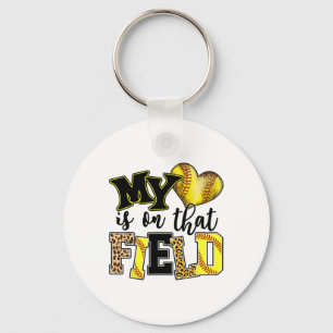 My Heart Is On That Field Softll Mom Leopard Mothe Key Ring