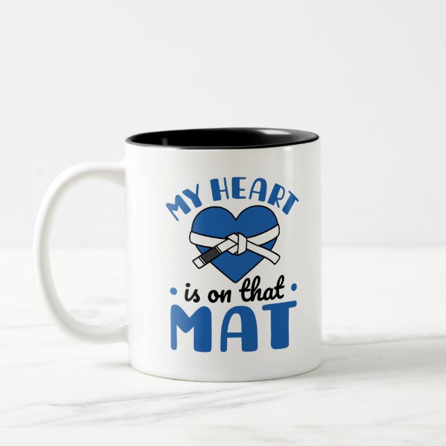 My Heart Is On That Mat Jiu Jitsu Mom Two-Tone Coffee Mug (Left)
