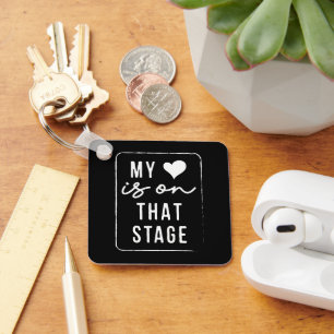 My Heart Is On That Stage Dance Mum Vintage Retro Key Ring