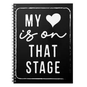 My Heart Is On That Stage Dance Mum Vintage Retro Notebook