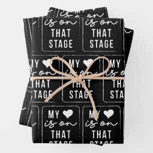 My Heart Is On That Stage Dance Mum Vintage Retro Wrapping Paper Sheet
