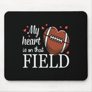 My Heart Is On The Field Football Design  Mouse Mat