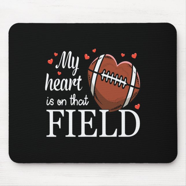 My Heart Is On The Field Football Design  Mouse Mat (Front)