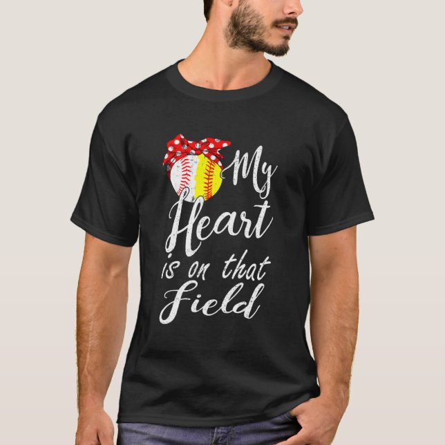 My Heart Is On The Field Mothers Day Golf Tee Soft (Front)