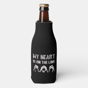 My Heart Is On The Line - Football Lineman I Bottle Cooler