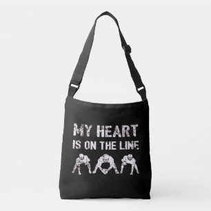 My Heart Is On The Line - Football Lineman I Crossbody Bag
