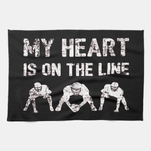 My Heart Is On The Line - Football Lineman I Tea Towel