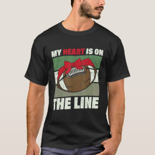 My Heart Is On The Line Offensive Lineman Retro Vi T-Shirt