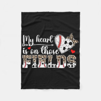 My Heart Is On Those Fields Bysebyll Soccer Mom  Fleece Blanket